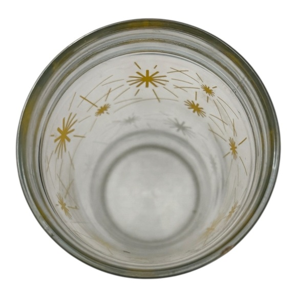 MCM 50s Vintage Atomic White And Yellow Starburst Glass - Picture 3 of 9